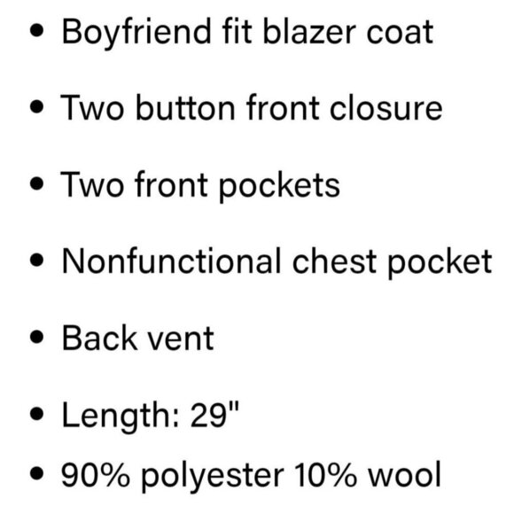 Steve Madden Nana Blazer Jacket Neutral Wool Blend Patch Pockets Size XS - Picture 12 of 12